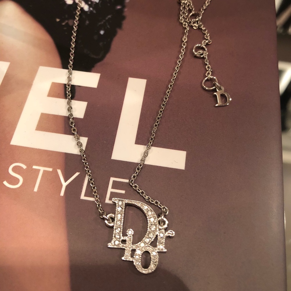 Dior Logo Silver Necklace